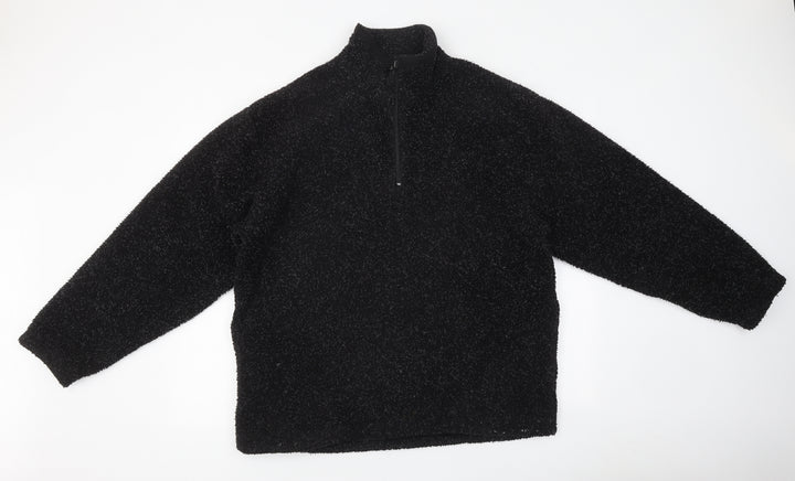 Angelo Litrico Womens Black Polyester Pullover Sweatshirt Size M Zip