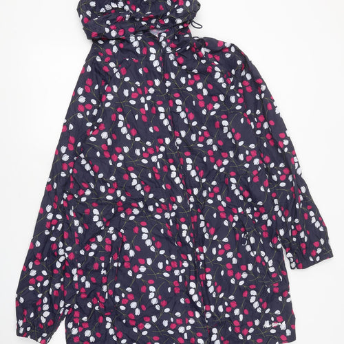 Peter Storm Womens Black Geometric Rain Coat Jacket Size 14 Zip