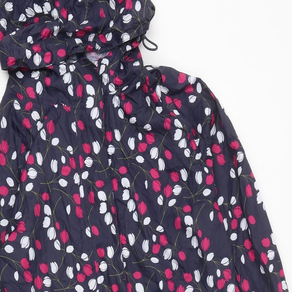 Peter Storm Womens Black Geometric Rain Coat Jacket Size 14 Zip