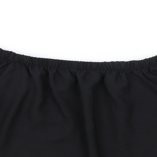 Atmosphere Womens Black Polyester Cropped Blouse Size 12 Off the Shoulder - Elasticated Collar
