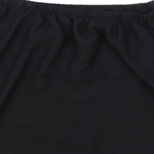 Atmosphere Womens Black Polyester Cropped Blouse Size 12 Off the Shoulder - Elasticated Collar