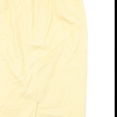 Medici Womens Yellow Viscose Straight & Pencil Skirt Size 14 Zip