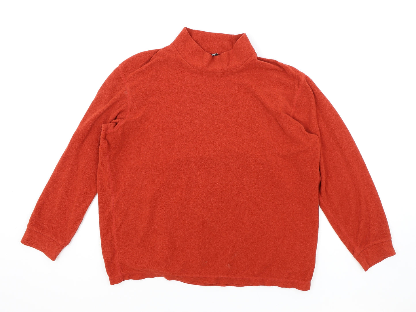 Uniqlo Womens Orange Mock Neck Acrylic Pullover Jumper Size XL