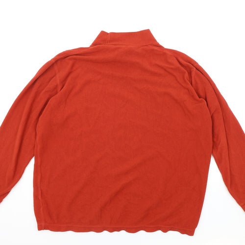 Uniqlo Womens Orange Mock Neck Acrylic Pullover Jumper Size XL