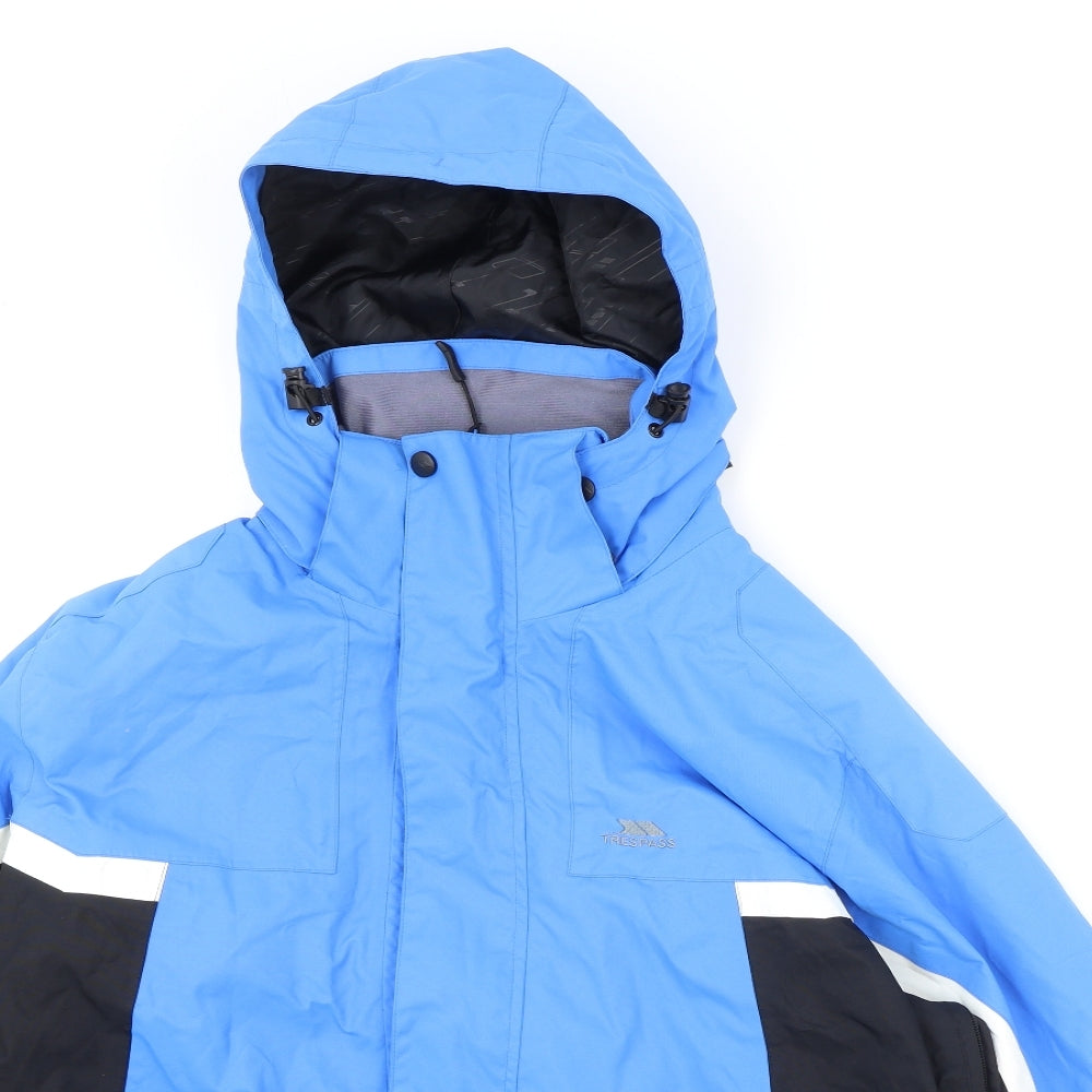 Trespass Mens Blue Rain Coat Coat Size M Zip