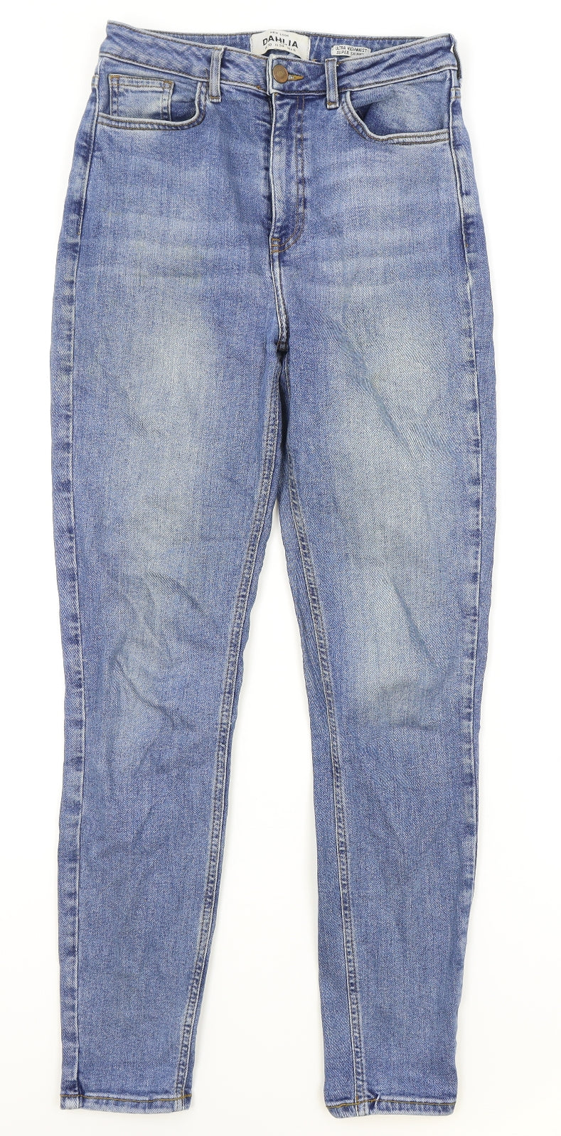 New Look Womens Blue Elastane Skinny Jeans Size 10 L28 in Regular Zip