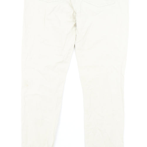 Mint Velvet Womens Beige Cotton Skinny Jeans Size 14 L28 in Regular Zip