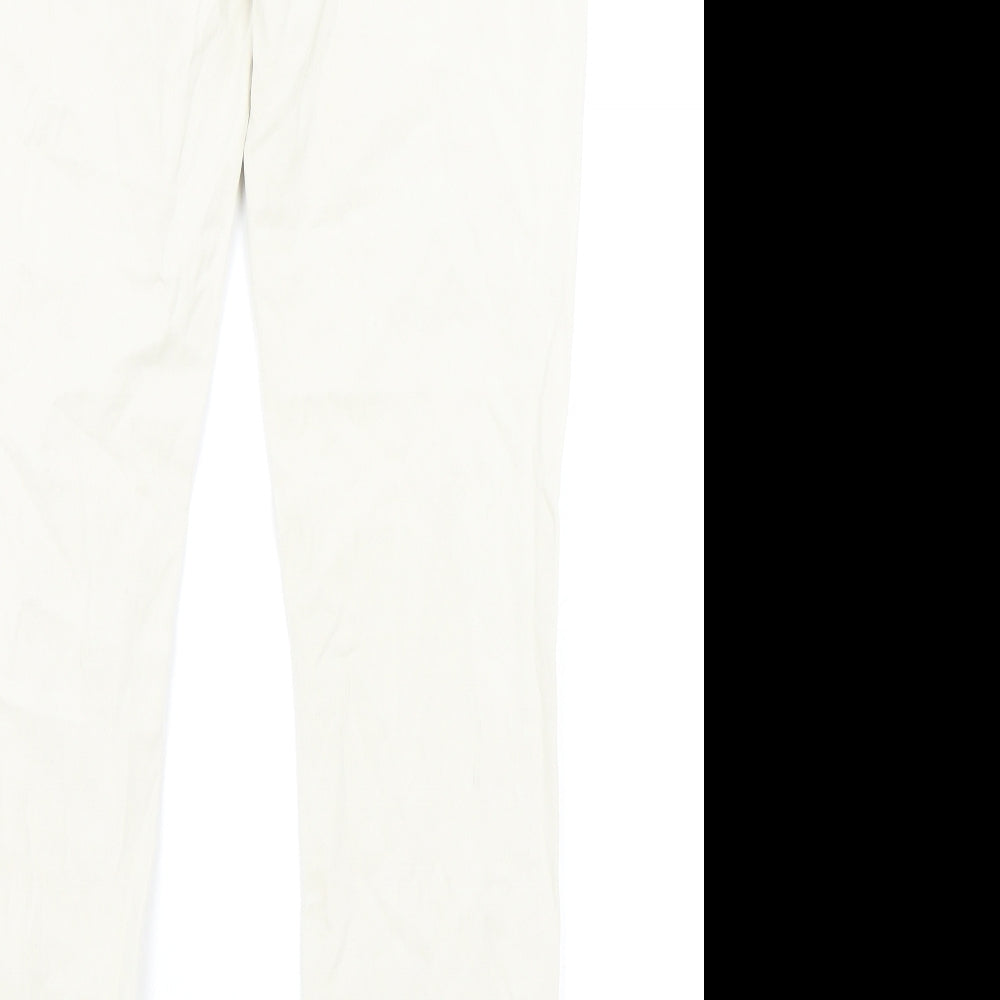 Mint Velvet Womens Beige Cotton Skinny Jeans Size 14 L28 in Regular Zip