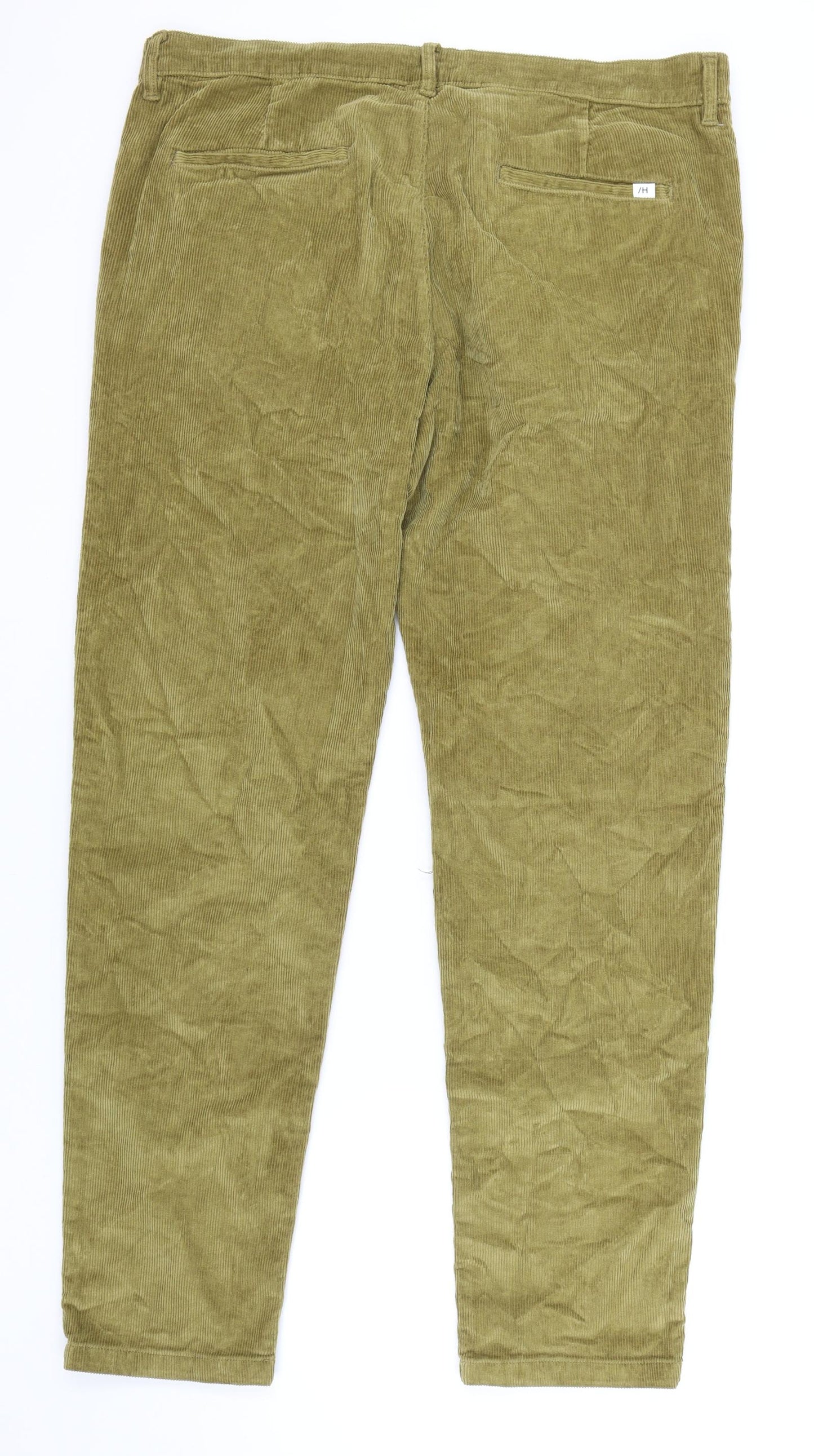 Selected Homme Mens Brown Cotton Straight Jeans Size 36 in L34 in Slim Zip