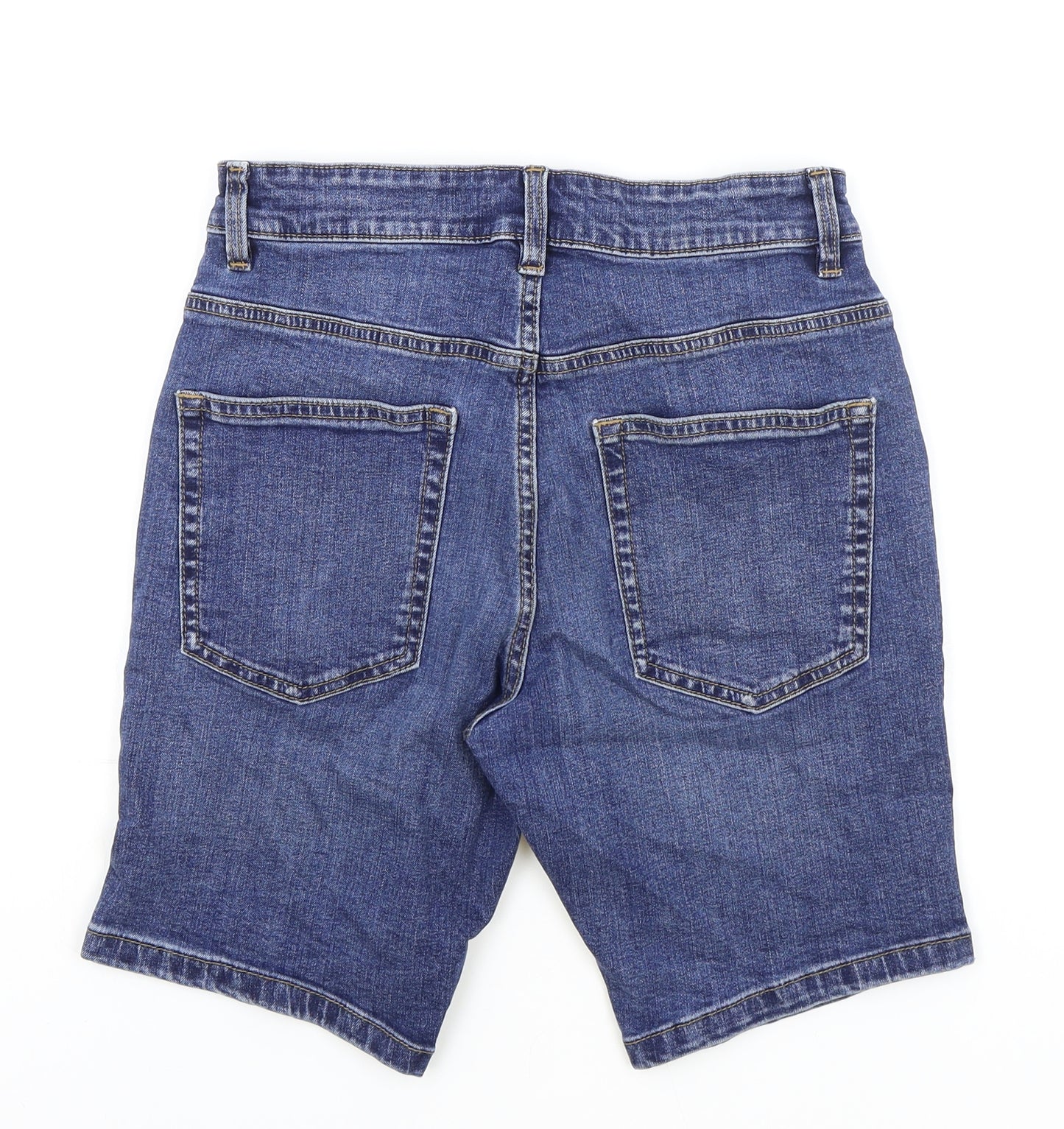 NEXT Mens Blue Cotton Bermuda Shorts Size 28 in L8 in Slim Zip