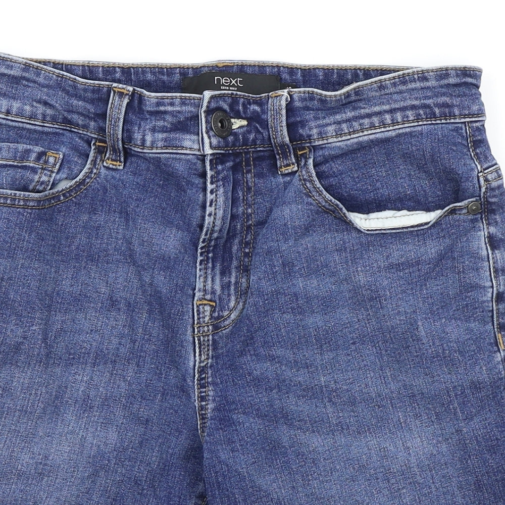 NEXT Mens Blue Cotton Bermuda Shorts Size 28 in L8 in Slim Zip