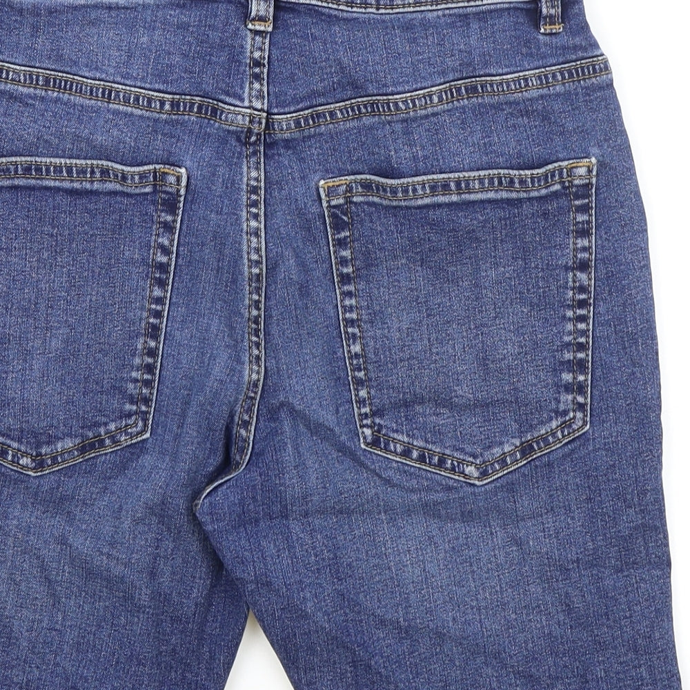 NEXT Mens Blue Cotton Bermuda Shorts Size 28 in L8 in Slim Zip