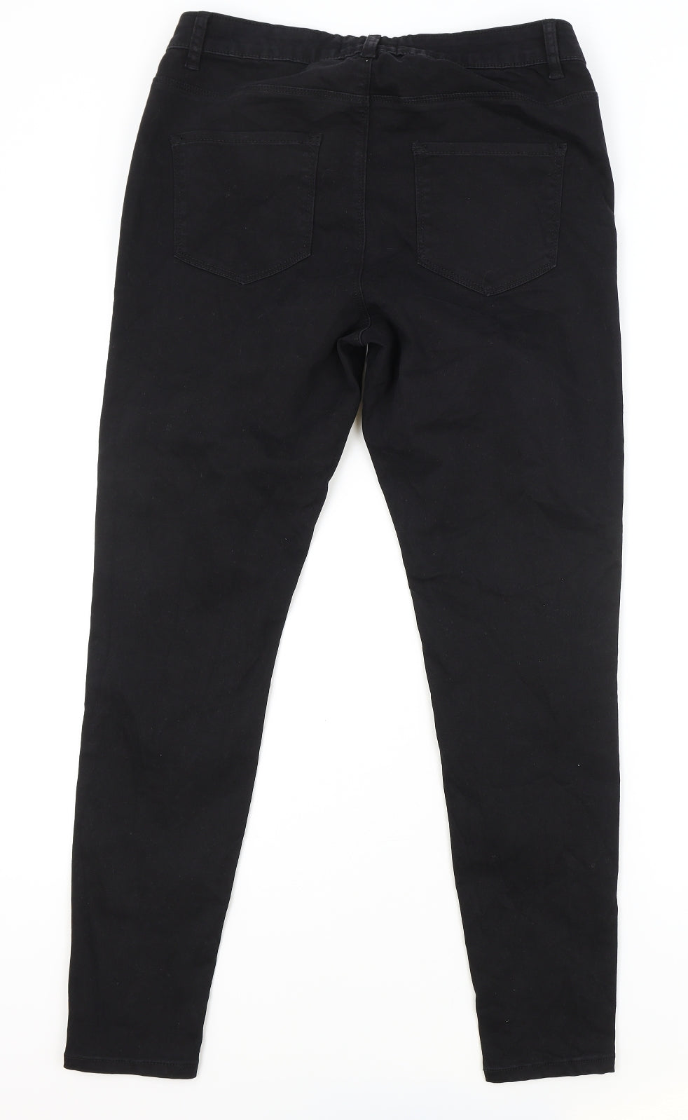 Primark Womens Black Cotton Skinny Jeans Size 16 L30 in Regular Zip