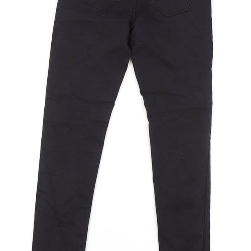Primark Womens Black Cotton Skinny Jeans Size 6 L28 in Regular Zip