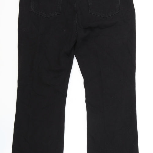 Marks and Spencer Womens Black Cotton Straight Jeans Size 20 L30 in Regular Zip