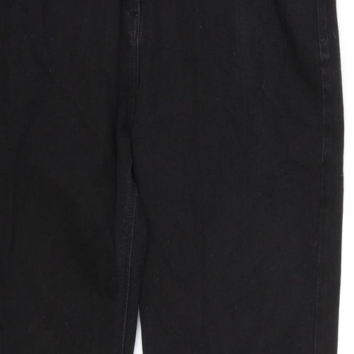 Marks and Spencer Womens Black Cotton Straight Jeans Size 20 L30 in Regular Zip