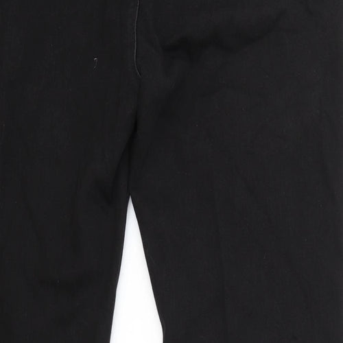 Marks and Spencer Womens Black Cotton Straight Jeans Size 20 L30 in Regular Zip