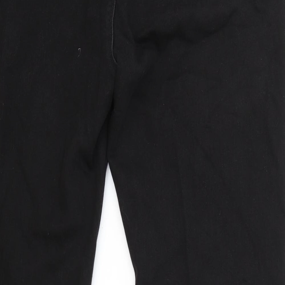Marks and Spencer Womens Black Cotton Straight Jeans Size 20 L30 in Regular Zip