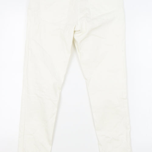 TU Womens Ivory Cotton Skinny Jeans Size 12 L27 in Relaxed Zip