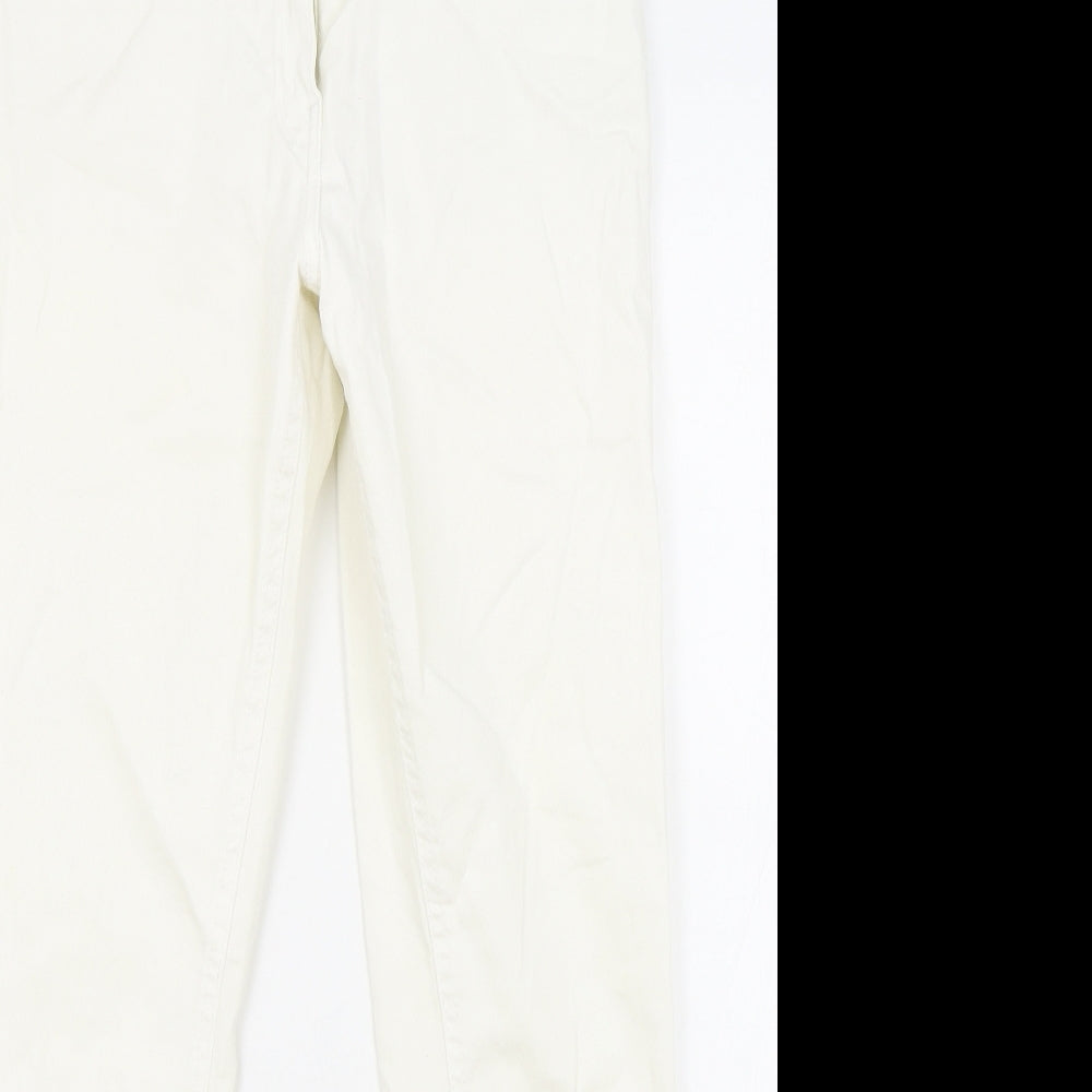 TU Womens Ivory Cotton Skinny Jeans Size 12 L27 in Relaxed Zip