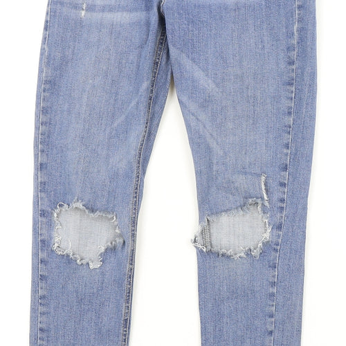 Topshop Womens Blue Cotton Skinny Jeans Size 28 in L30 in Regular Zip