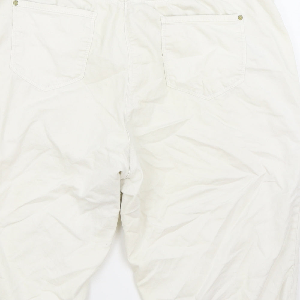 George Womens White Cotton Boyfriend Shorts Size 18 L15 in Regular Zip