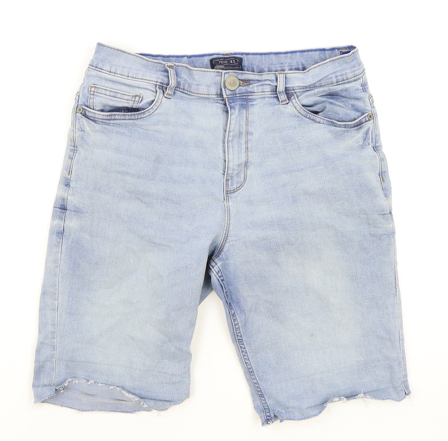NEXT Boys Blue Cotton Chino Shorts Size 15 Years Regular Zip