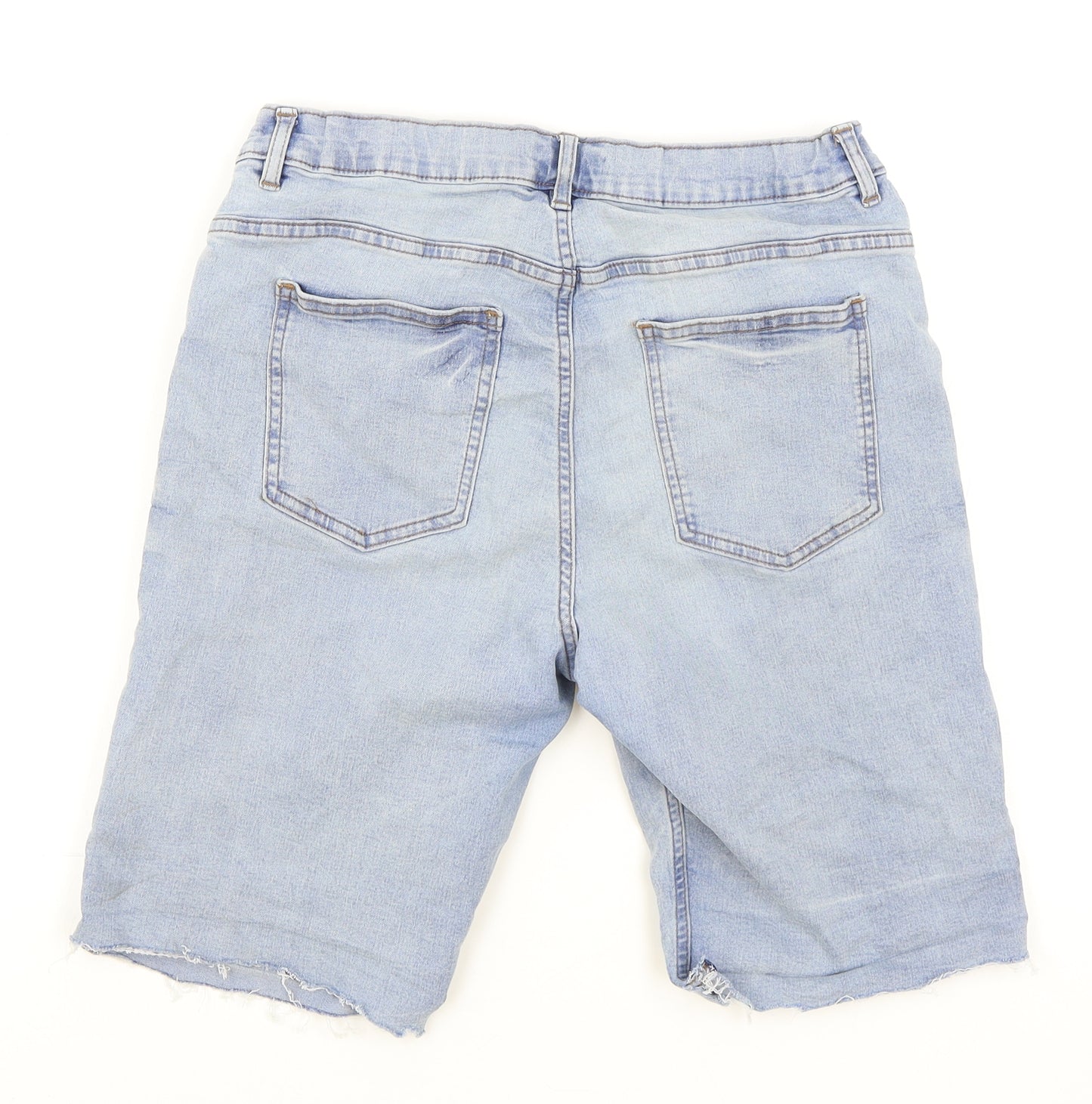 NEXT Boys Blue Cotton Chino Shorts Size 15 Years Regular Zip