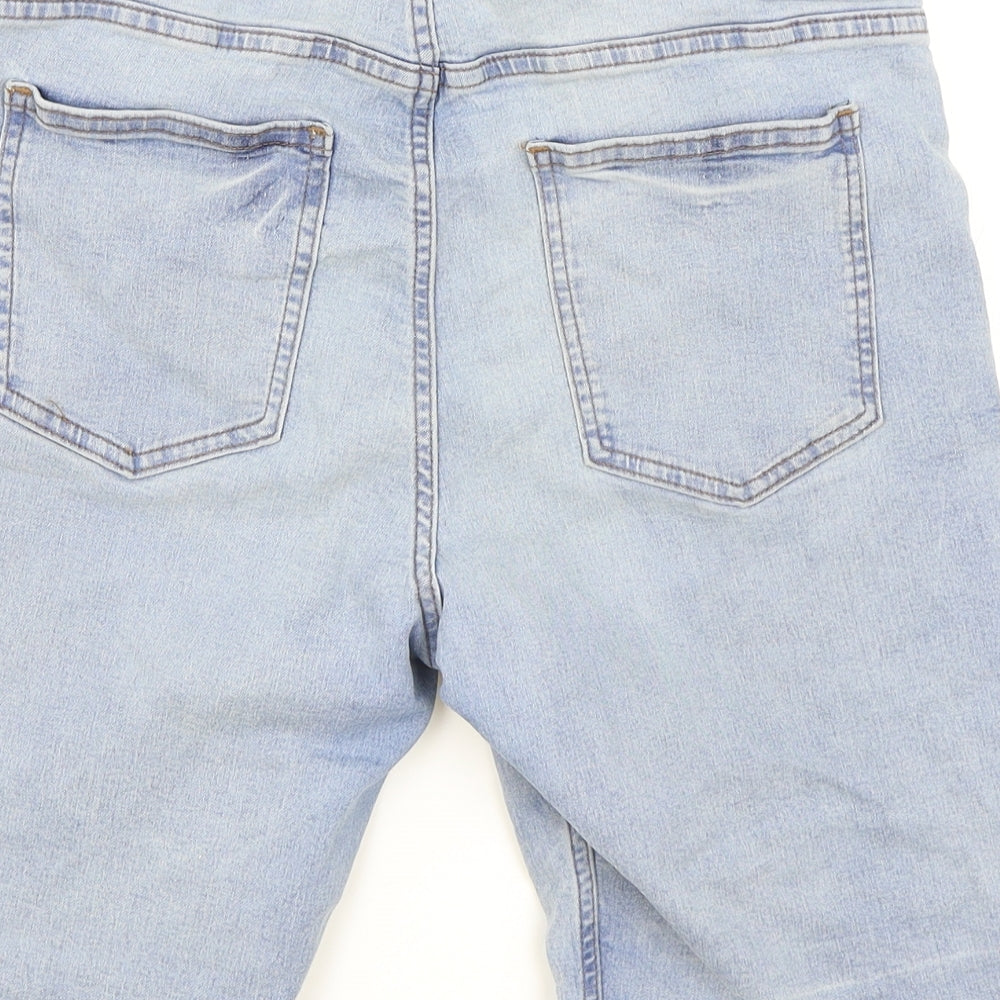 NEXT Boys Blue Cotton Chino Shorts Size 15 Years Regular Zip