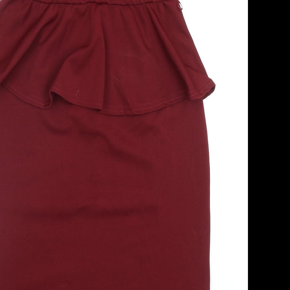 Missi London Womens Red Polyester Pencil Dress Size 16 Sweetheart Pullover