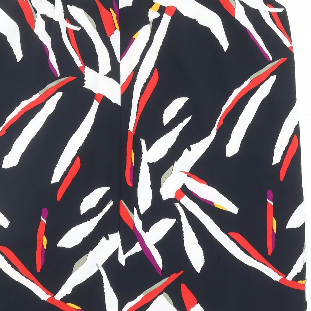 Marks and Spencer Womens Black Geometric Polyester A-Line Skirt Size 22