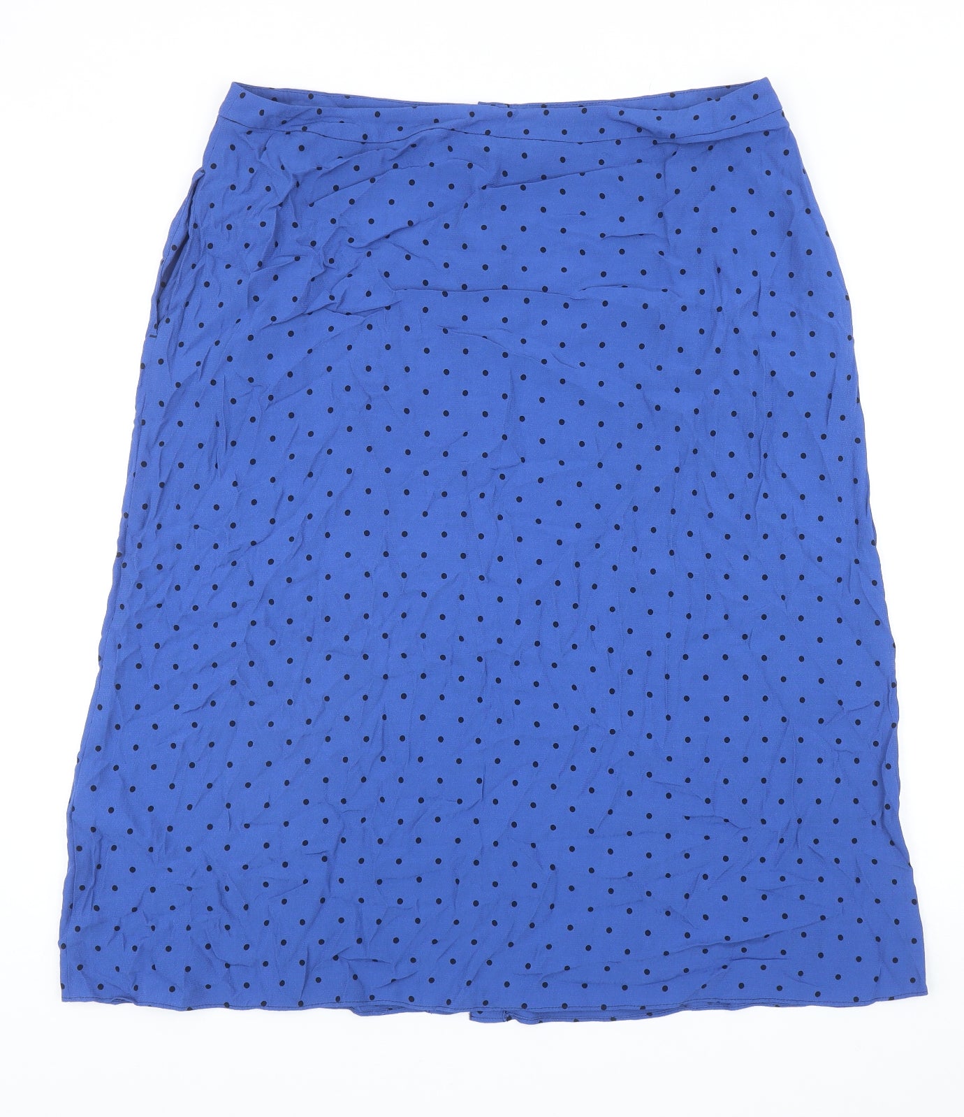Joules Womens Black Polka Dot Viscose A-Line Skirt Size 18 Button