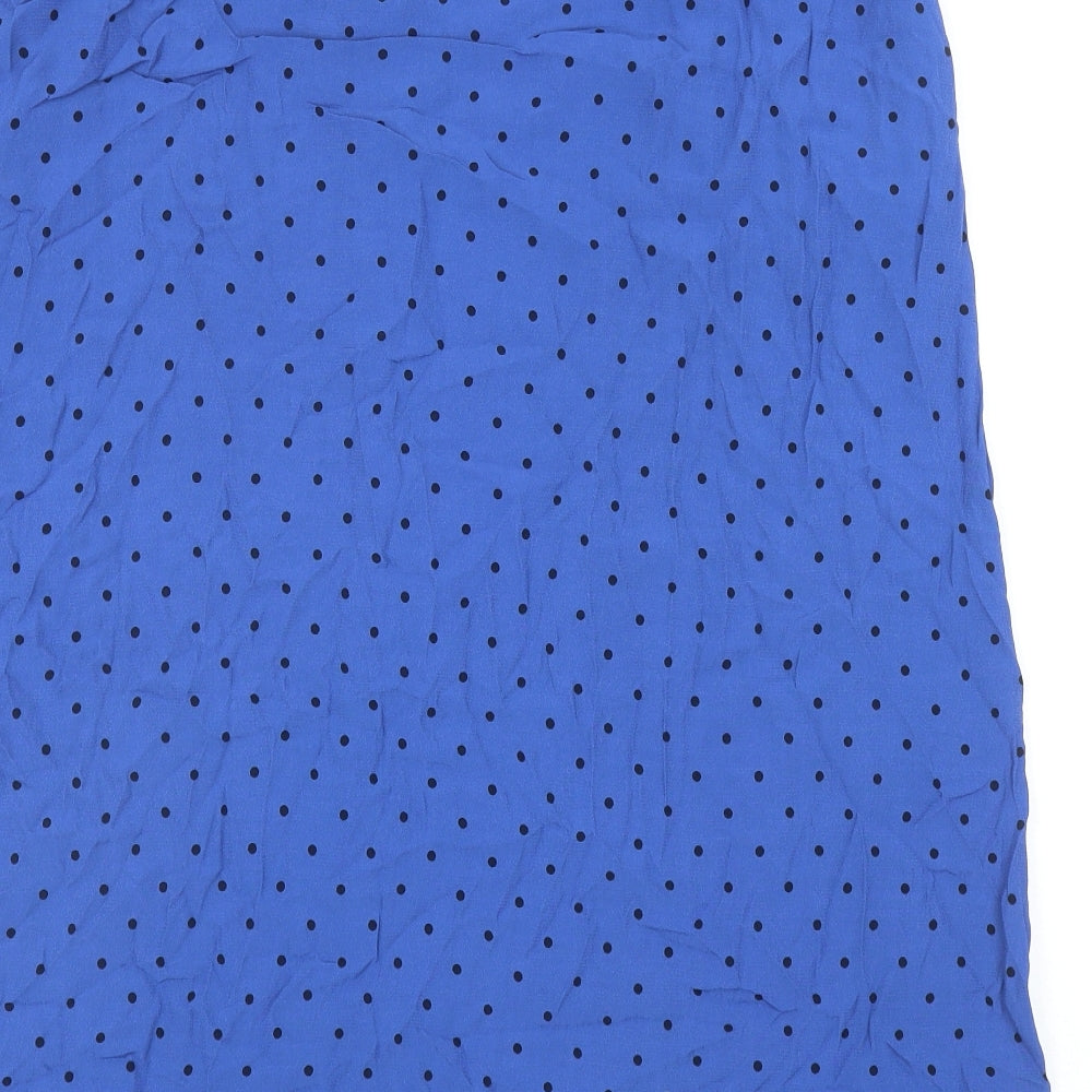 Joules Womens Black Polka Dot Viscose A-Line Skirt Size 18 Button