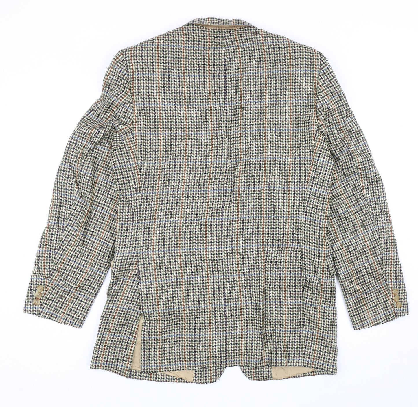 DAKS Mens Multicoloured Houndstooth Wool Jacket Blazer