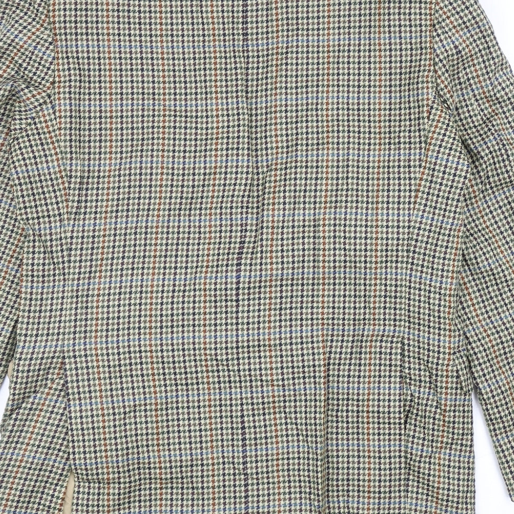 DAKS Mens Multicoloured Houndstooth Wool Jacket Blazer