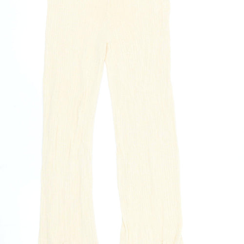 Zara Womens Beige Viscose Trousers Size L L29.5 in Regular