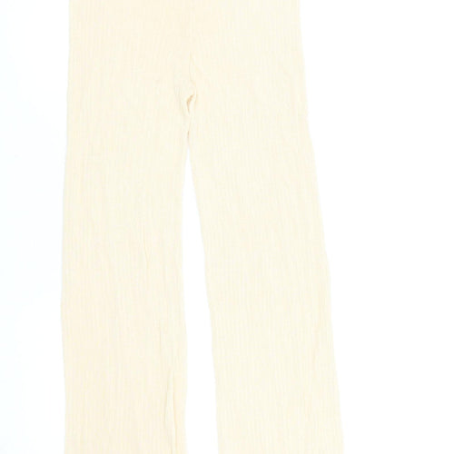 Zara Womens Beige Viscose Trousers Size L L29.5 in Regular