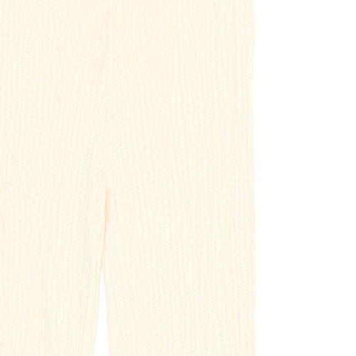 Zara Womens Beige Viscose Trousers Size L L29.5 in Regular