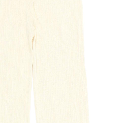 Zara Womens Beige Viscose Trousers Size L L29.5 in Regular