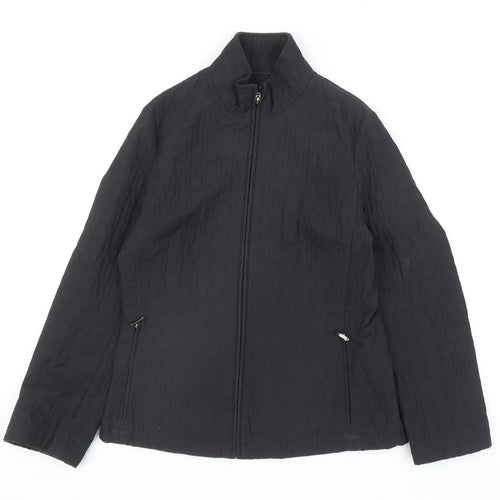 Preworn Womens Black Jacket Size 10 Zip