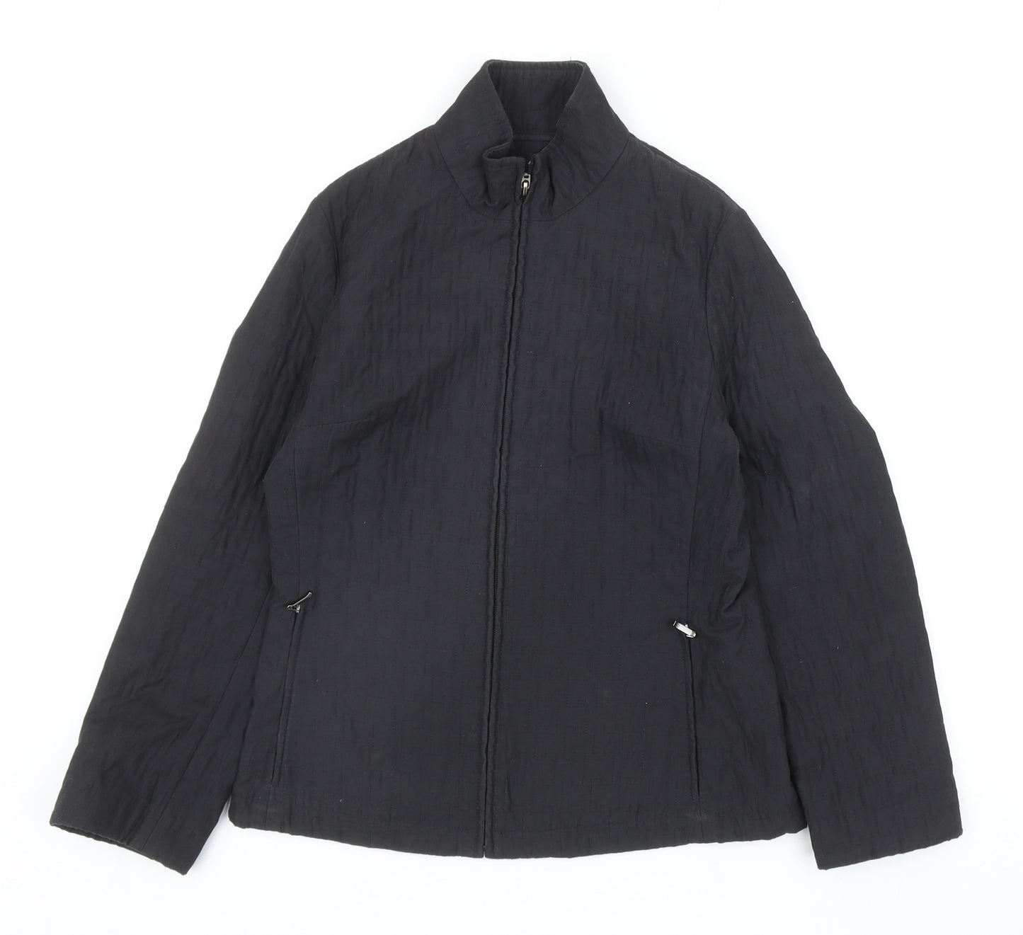 Preworn Womens Black Jacket Size 10 Zip