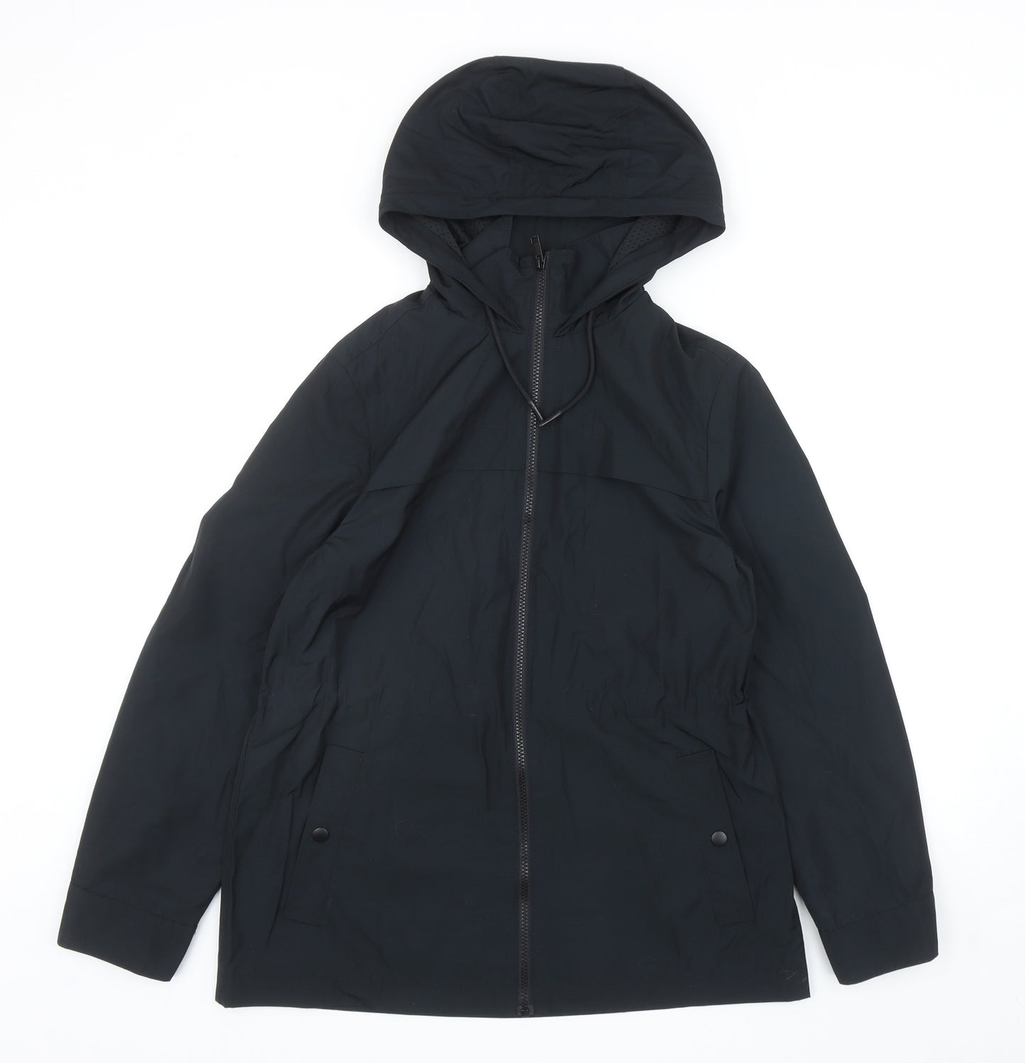 Marks and Spencer Womens Black Rain Coat Coat Size 10 Zip