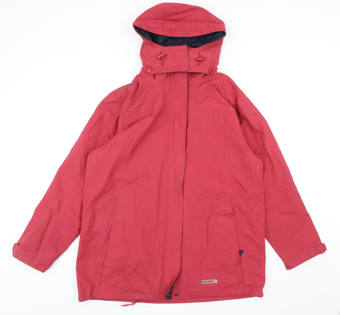 Nordic Alpine Womens Pink Rain Coat Coat Size L Hook & Loop
