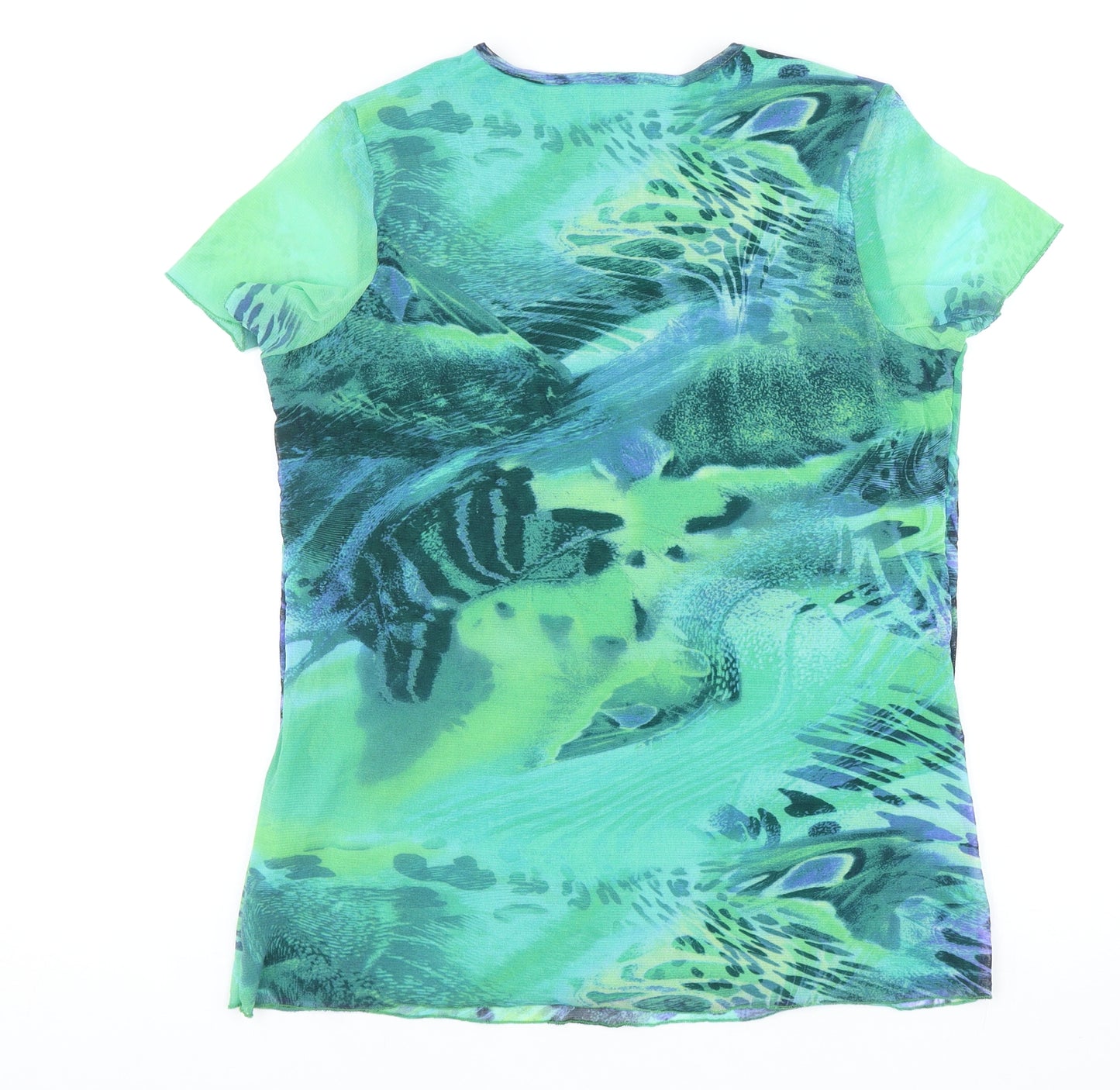 Creation L Womens Multicoloured Geometric Nylon Basic Blouse Size 18 Scoop Neck