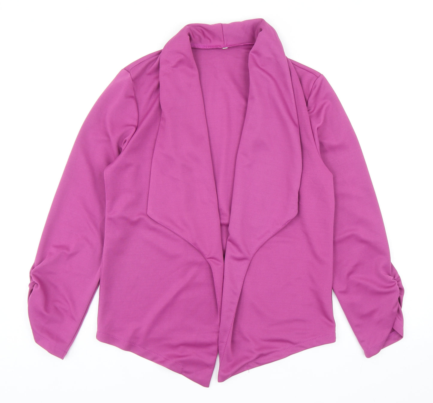 Preworn Womens Purple Jacket Blazer Size L - Ruched Sleeves