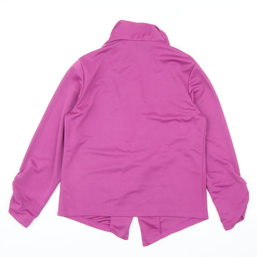 Preworn Womens Purple Jacket Blazer Size L - Ruched Sleeves