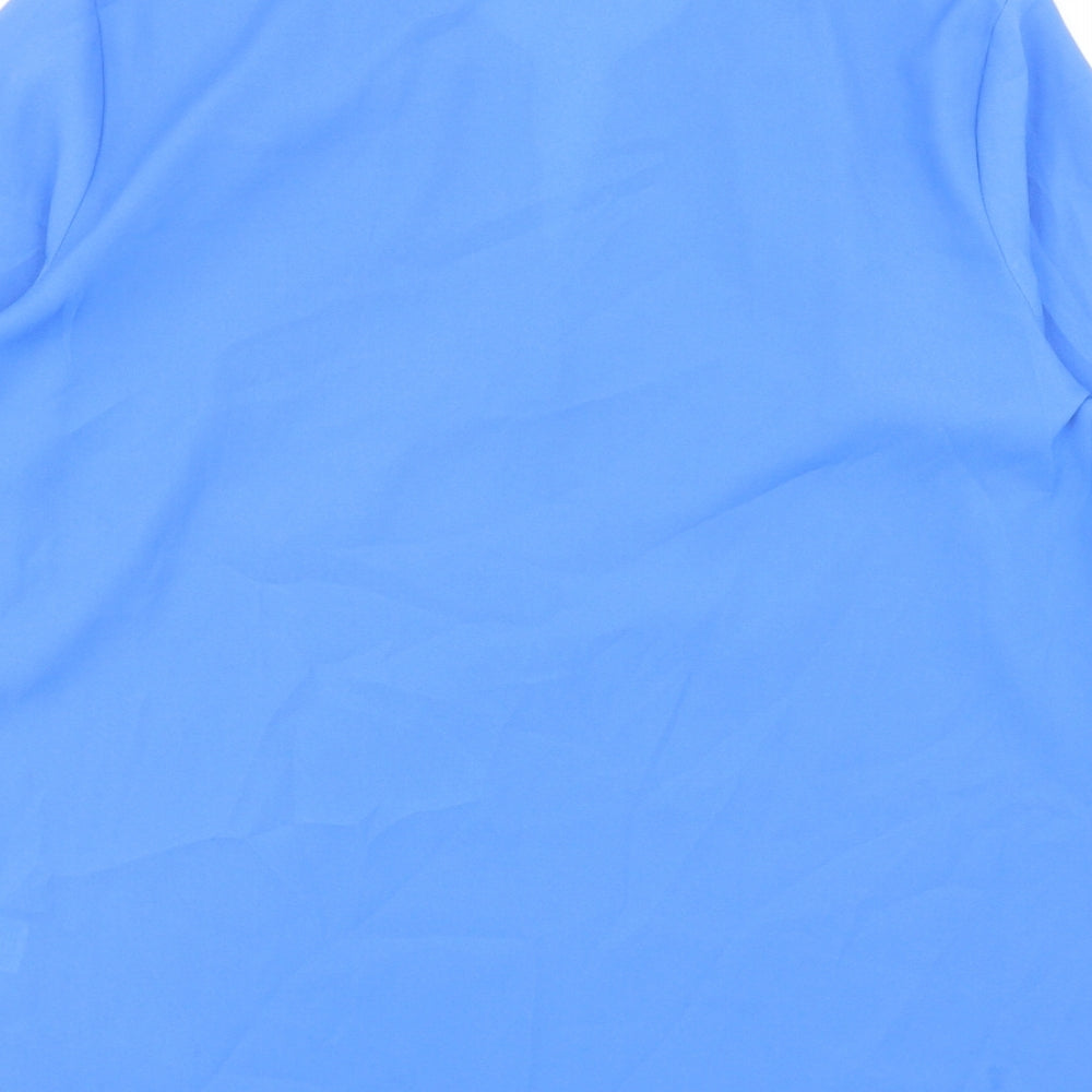 Marks and Spencer Womens Blue Polyester Basic Blouse Size 14 V-Neck