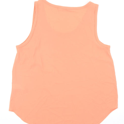 Marks and Spencer Womens Orange Polyester Basic Tank Size 16 Scoop Neck
