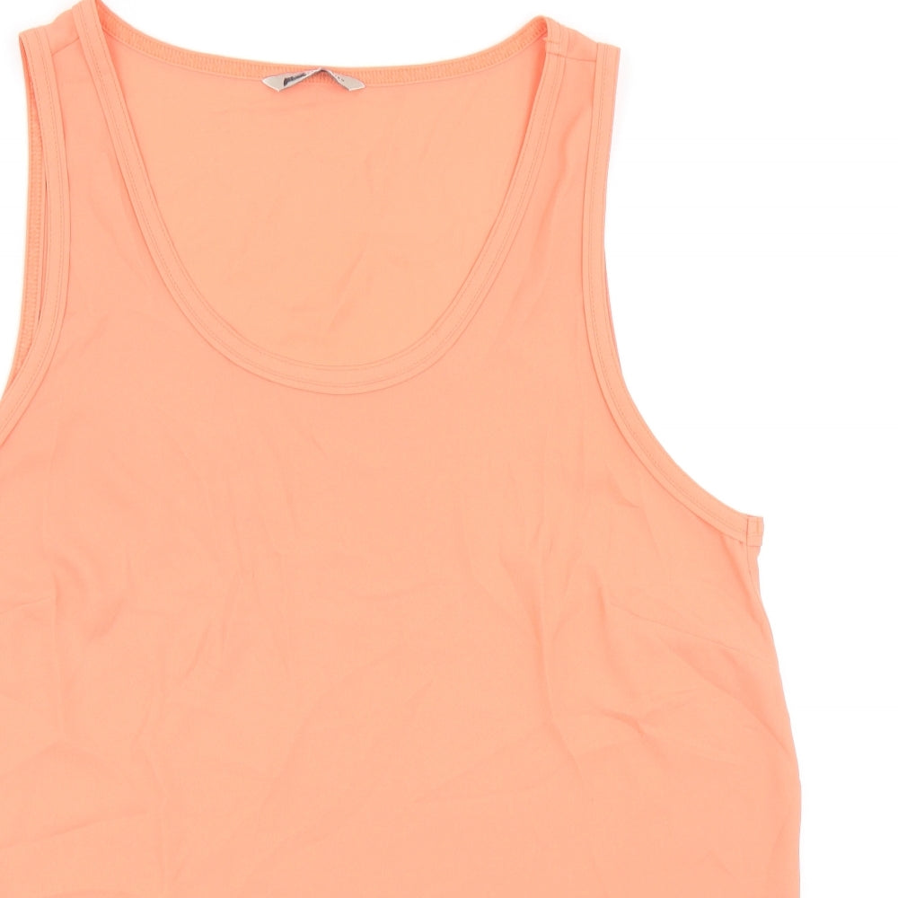 Marks and Spencer Womens Orange Polyester Basic Tank Size 16 Scoop Neck