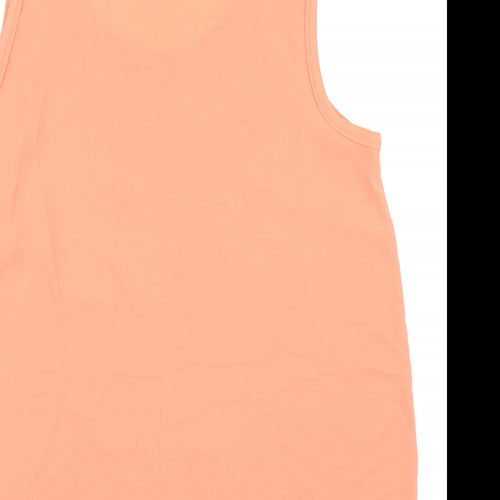 Marks and Spencer Womens Orange Polyester Basic Tank Size 16 Scoop Neck